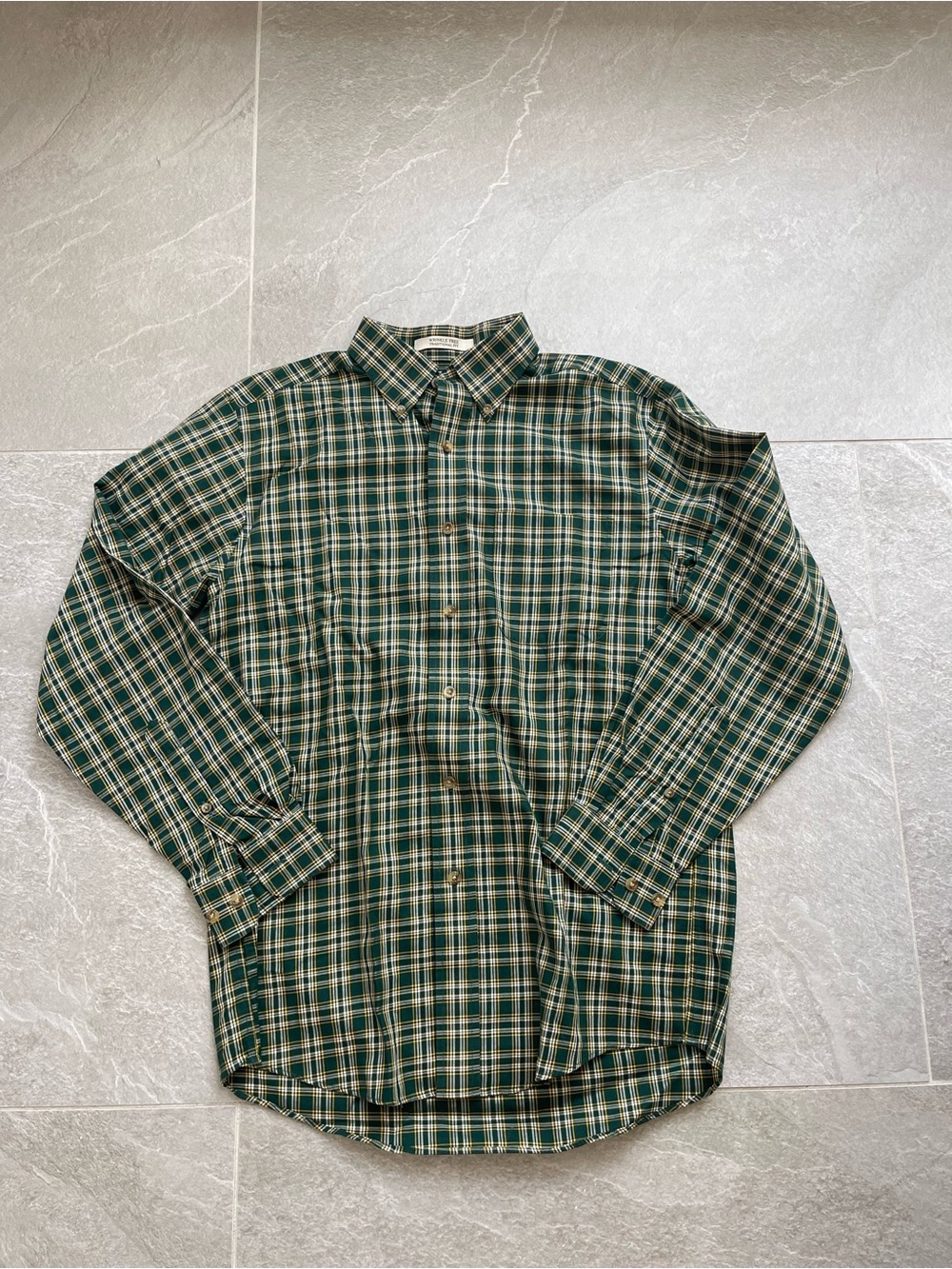 L.L. Bean Green Plaid Button-Down Shirt